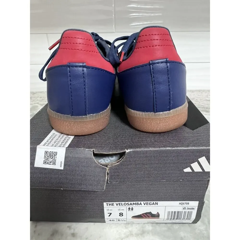 Adidas Velosamba Cycling Shoes Size 7 Mens 8 Womens Red Navy Blue NO BOX - Picture 7 of 10